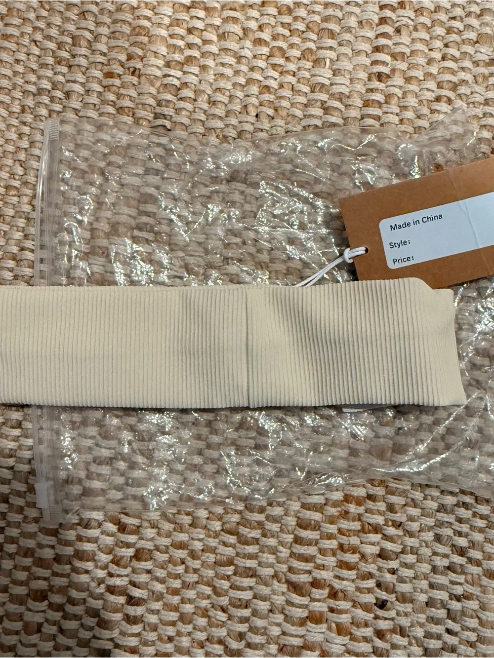 TEAL (Exclusive) Ribbed Cream Headband